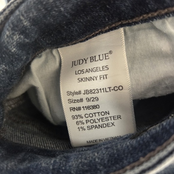 Judy Blue Skinny Fit Button Fly Distressed Raw Hem Denim  Jeans Womens Size 9/29 - Picture 5 of 16